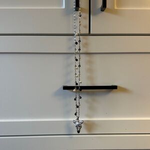 Talbots Silver and Black Zebra and Pearl Necklace